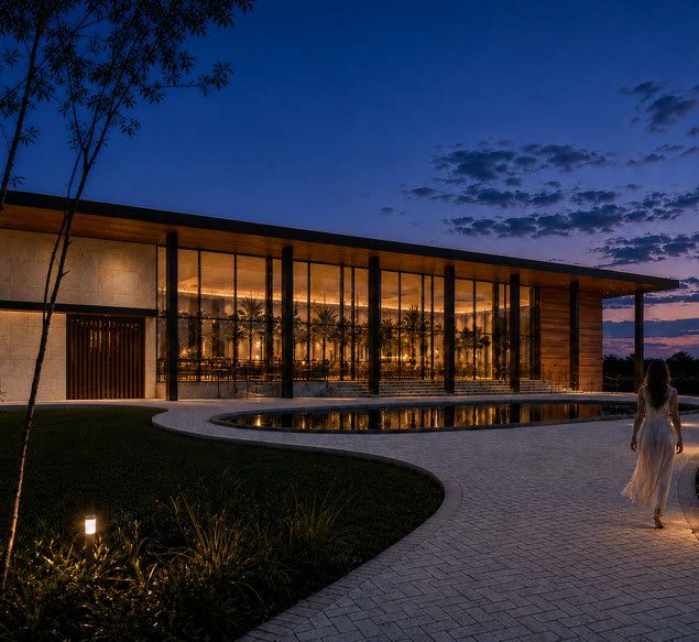 Perspectiva ilustrada do club house