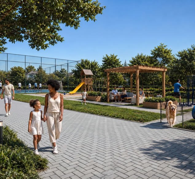 Perspectiva ilustrada do parque kids