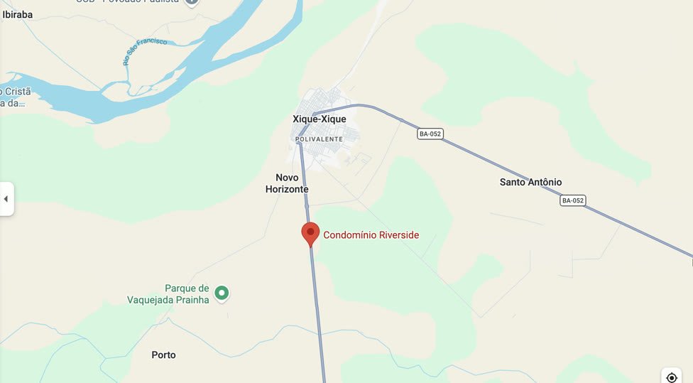 Mapa da localização do Condomínio Riverside em Xique-Xique